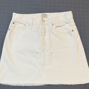 J. Crew Factory Women's Denim White Mini Skirt